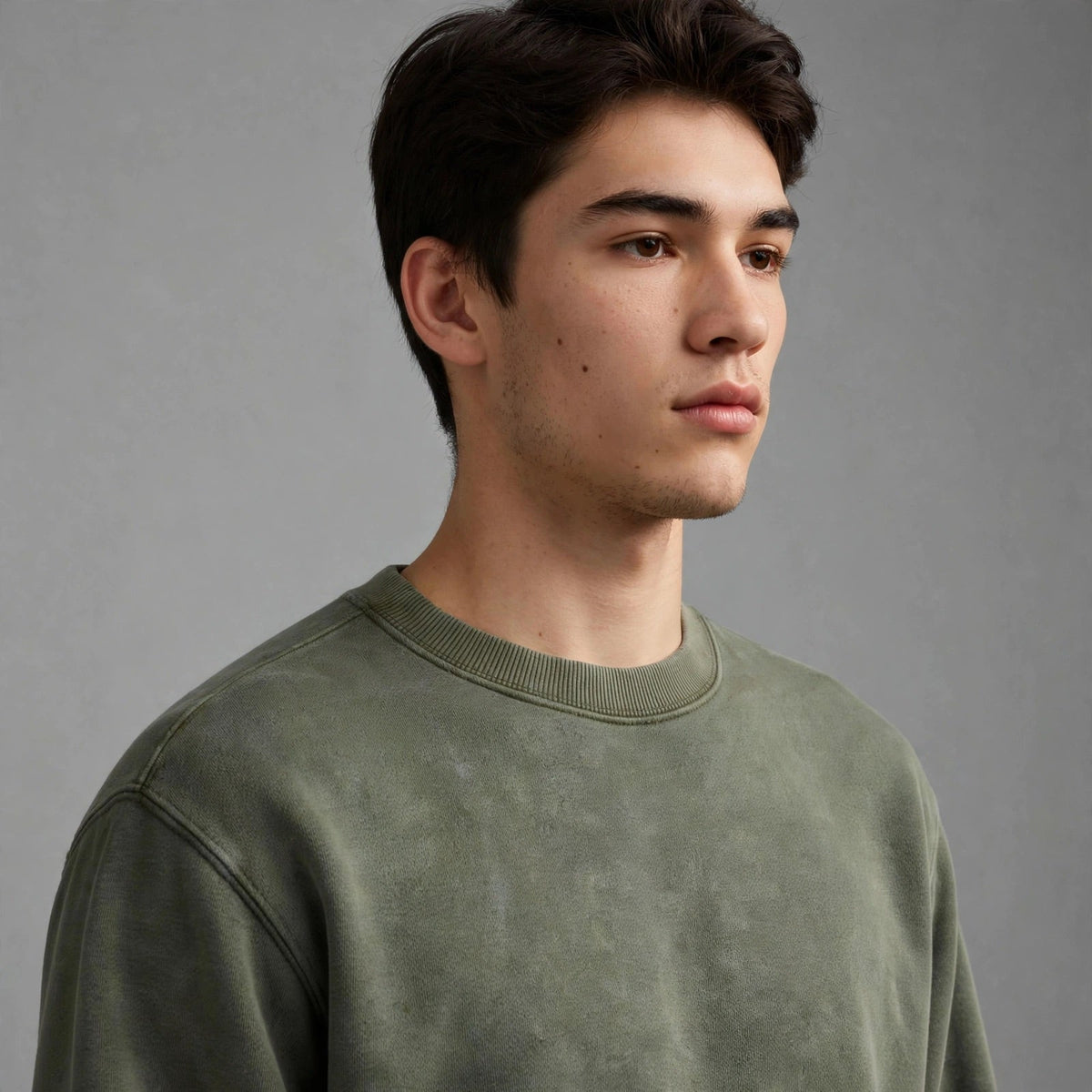 Olive Green Crew Neck SweatShirt