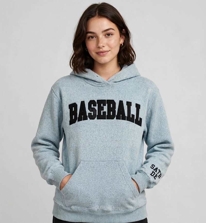 BASEBALL Sherpa Blue Hoodie