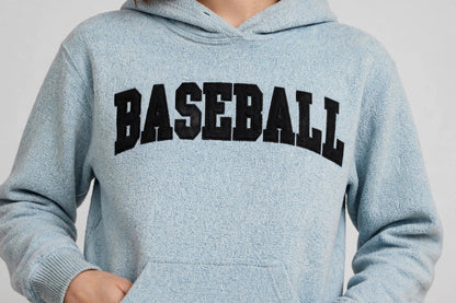 BASEBALL Sherpa Blue Hoodie
