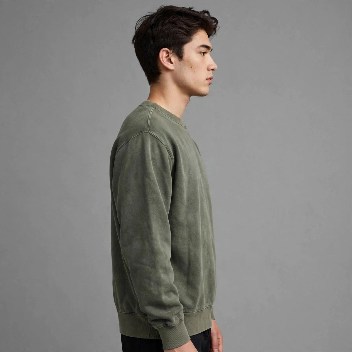 Olive Green Crew Neck SweatShirt