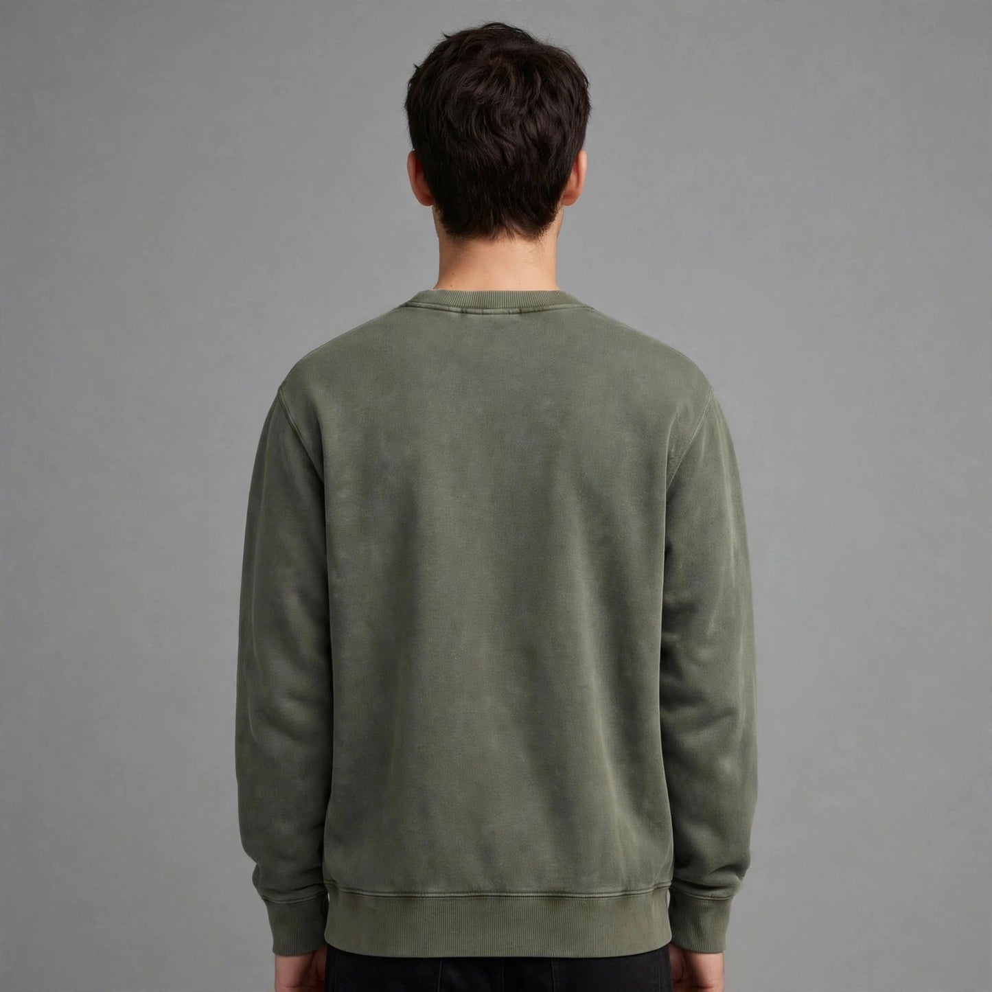 Olive Green Crew Neck SweatShirt